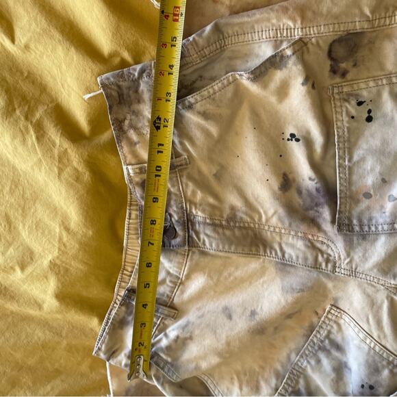 BDG Tan & Black Tie Dye Elastic Waist Cargo Capri Cutoffsa Medium Grunge Boho - Picture 7 of 10